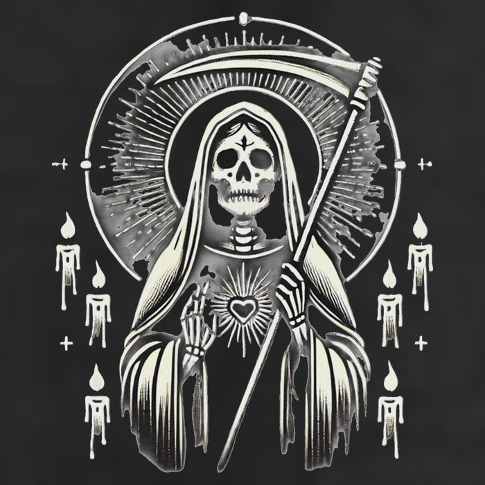 Santa Muerte Sacred Art – Mystical Skeleton With Scythe Adult Drive Performance Visor