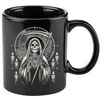Santa Muerte Sacred Art – Mystical Skeleton With Scythe 11oz C Handle Ceramic Mug