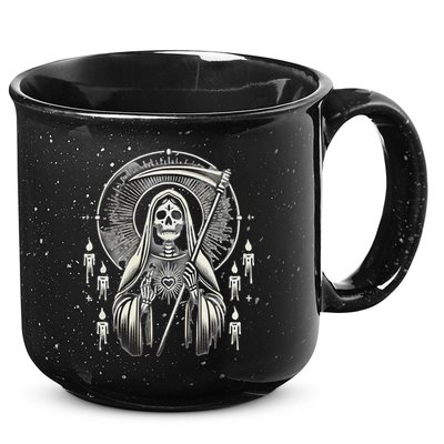 Santa Muerte Sacred Art – Mystical Skeleton With Scythe 15oz Campfire Ceramic Mug
