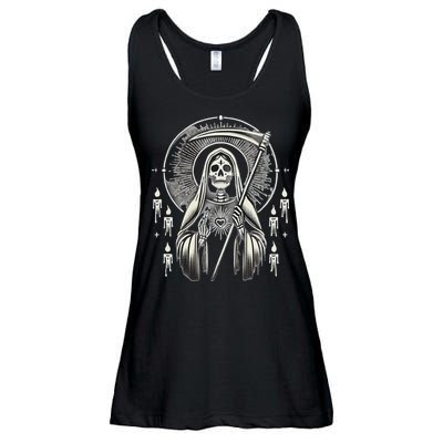 Santa Muerte Sacred Art – Mystical Skeleton With Scythe Ladies Essential Flowy Tank
