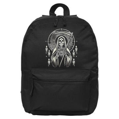 Santa Muerte Sacred Art – Mystical Skeleton With Scythe 16 in Basic Backpack