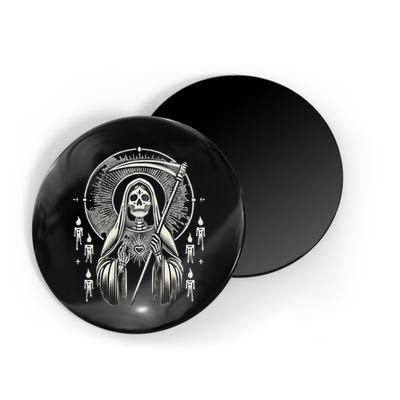 Santa Muerte Sacred Art – Mystical Skeleton With Scythe Magnet