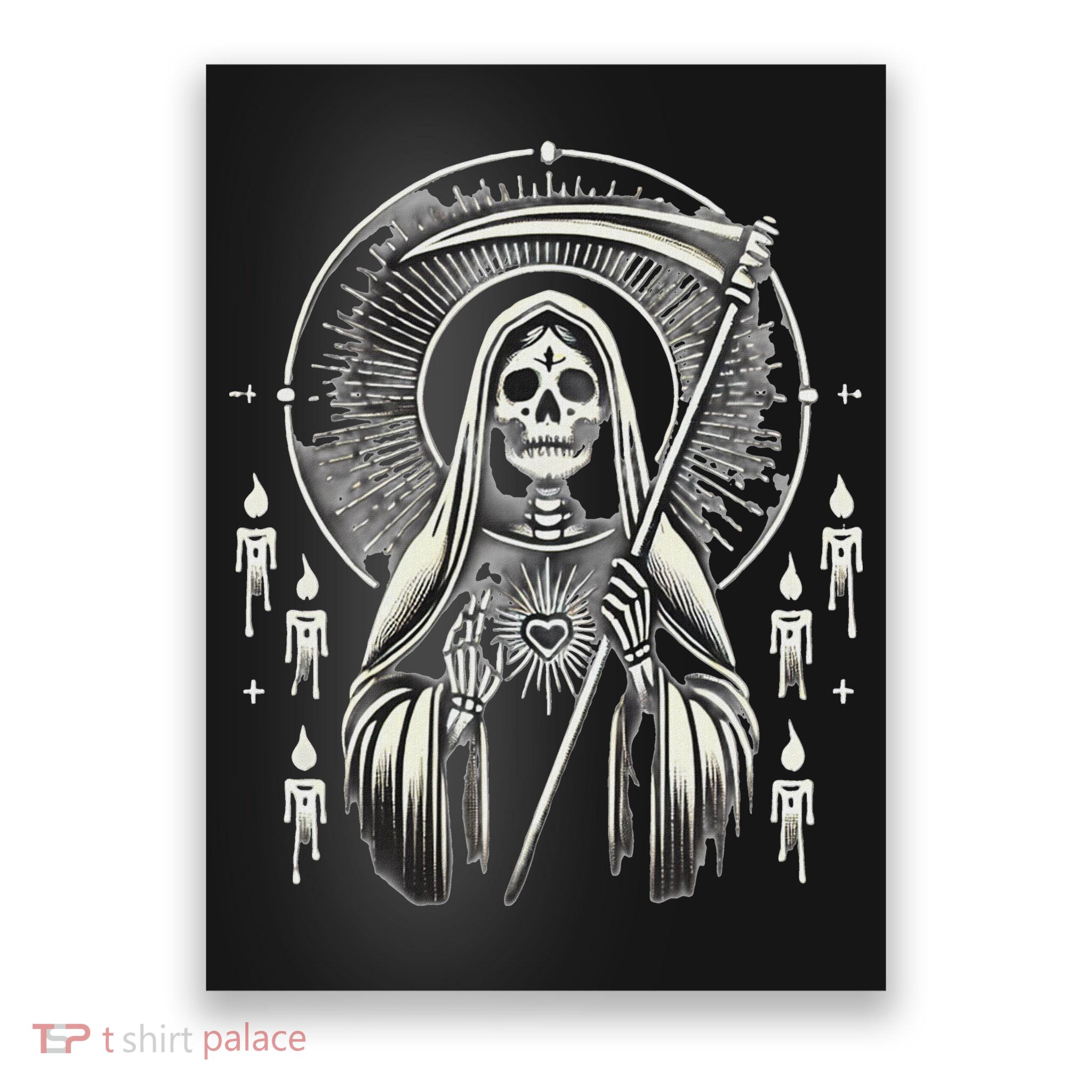 Santa Muerte Sacred Art – Mystical Skeleton With Scythe Poster