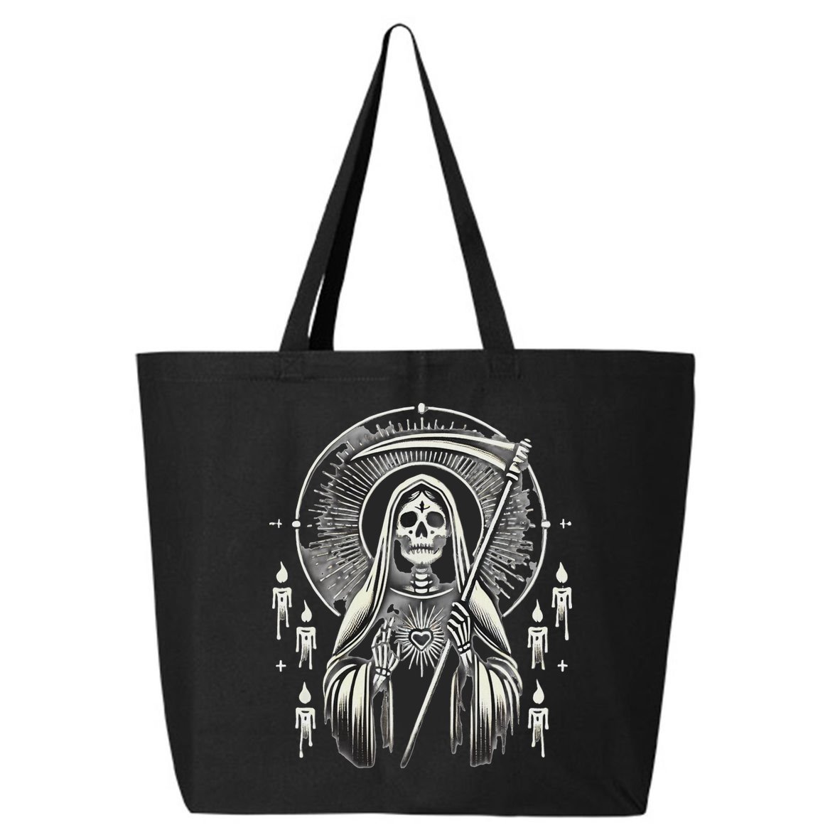 Santa Muerte Sacred Art – Mystical Skeleton With Scythe 25L Jumbo Tote