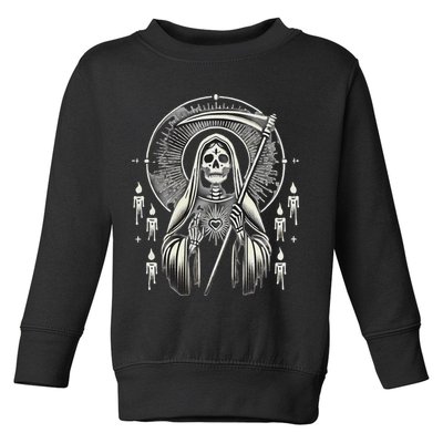 Santa Muerte Sacred Art – Mystical Skeleton With Scythe Toddler Sweatshirt