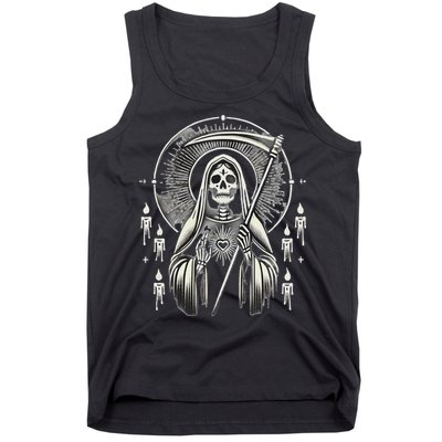 Santa Muerte Sacred Art – Mystical Skeleton With Scythe Tank Top