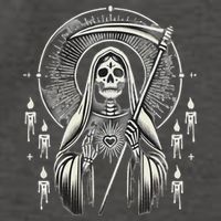Santa Muerte Sacred Art – Mystical Skeleton With Scythe Vector Backpack