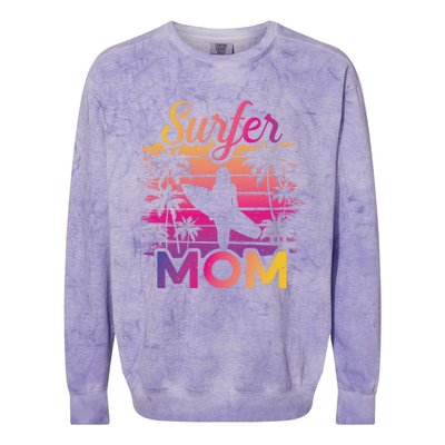 Surfer Mom Surf Beach Surfing Lovers Paddle Boarding Meaningful Gift Colorblast Crewneck Sweatshirt