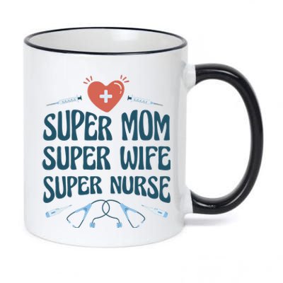 Super Mom Super Wife Super Nurse Gift 11oz Black Color Changing Mug