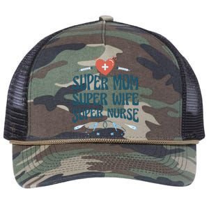 Super Mom Super Wife Super Nurse Gift Retro Rope Trucker Hat Cap