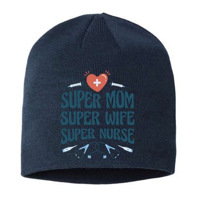 Super Mom Super Wife Super Nurse Gift Sustainable Beanie