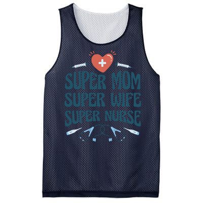 Super Mom Super Wife Super Nurse Gift Mesh Reversible Basketball Jersey Tank