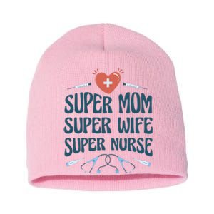 Super Mom Super Wife Super Nurse Gift Short Acrylic Beanie