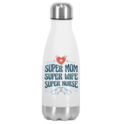 Super Mom Super Wife Super Nurse Gift Stainless Steel Insulated Water Bottle