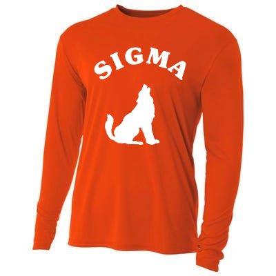 Sigma Male Simple Sigma Lone Wolf Lover Gift Cooling Performance Long Sleeve Crew