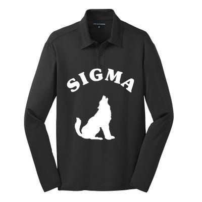 Sigma Male Simple Sigma Lone Wolf Lover Gift Silk Touch Performance Long Sleeve Polo