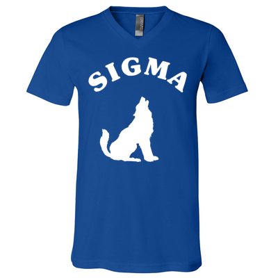 Sigma Male Simple Sigma Lone Wolf Lover Gift V-Neck T-Shirt