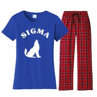 Sigma Male Simple Sigma Lone Wolf Lover Gift Women's Flannel Pajama Set