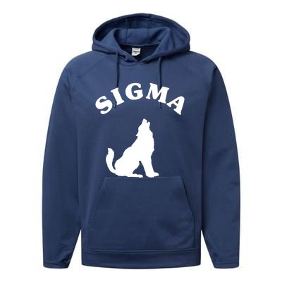 Sigma Male Simple Sigma Lone Wolf Lover Gift Performance Fleece Hoodie