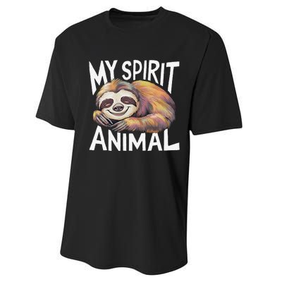 Sloth My Spirit Animal Performance Sprint T-Shirt