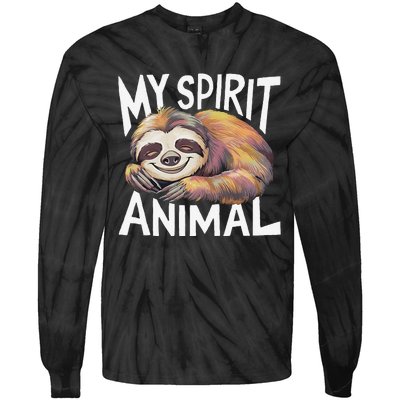 Sloth My Spirit Animal Tie-Dye Long Sleeve Shirt