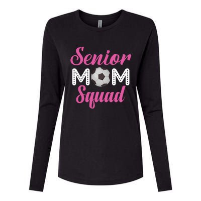 Senior Mom Squad Football Graphic Womens Cotton Relaxed Long Sleeve T-Shirt