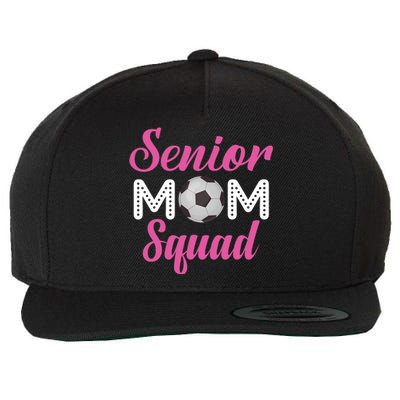 Senior Mom Squad Football Graphic Wool Snapback Cap