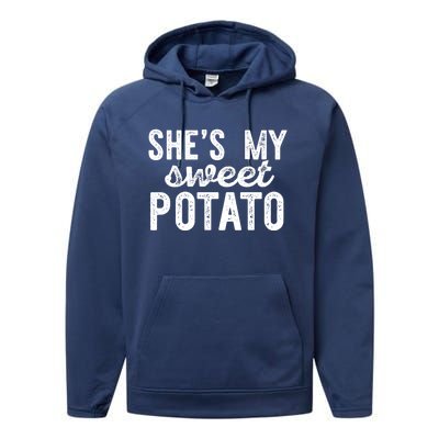 Shes My Sweet Potato Funny Thanksgiving Couple Meme Great Gift Performance Fleece Hoodie