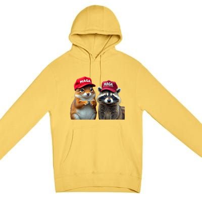 Social Media Star Peanut Squirrel And Fred Raccoon Maga Premium Pullover Hoodie