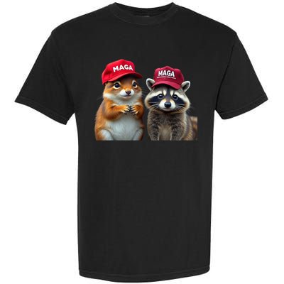 Social Media Star Peanut Squirrel And Fred Raccoon Maga Garment-Dyed Heavyweight T-Shirt