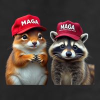 Social Media Star Peanut Squirrel And Fred Raccoon Maga 7 Panel Mesh Trucker Snapback Hat