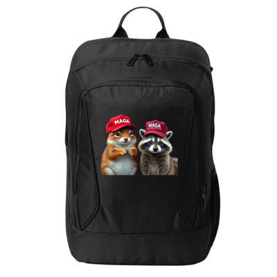 Social Media Star Peanut Squirrel And Fred Raccoon Maga City Backpack