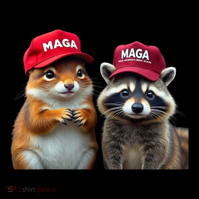 Social Media Star Peanut Squirrel And Fred Raccoon Maga Flatbill Hat