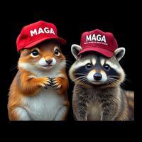 Social Media Star Peanut Squirrel And Fred Raccoon Maga Poster