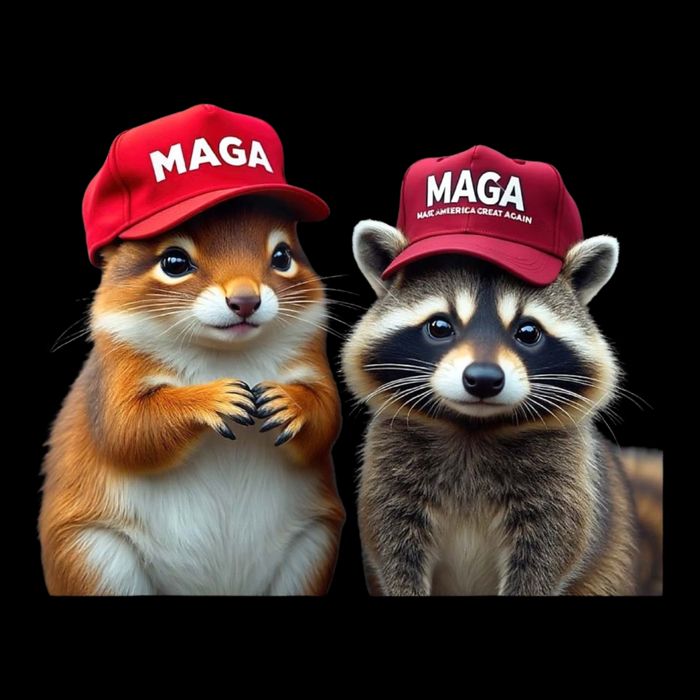 Social Media Star Peanut Squirrel And Fred Raccoon Maga Poster