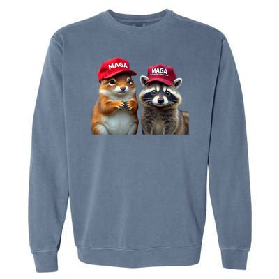 Social Media Star Peanut Squirrel And Fred Raccoon Maga Garment-Dyed Sweatshirt