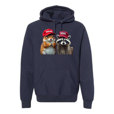 Social Media Star Peanut Squirrel And Fred Raccoon Maga Premium Hoodie