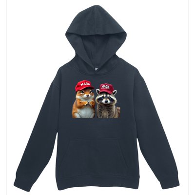 Social Media Star Peanut Squirrel And Fred Raccoon Maga Urban Pullover Hoodie