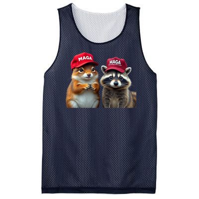 Social Media Star Peanut Squirrel And Fred Raccoon Maga Mesh Reversible Basketball Jersey Tank