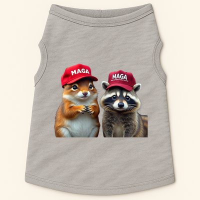 Social Media Star Peanut Squirrel And Fred Raccoon Maga Doggie Tank