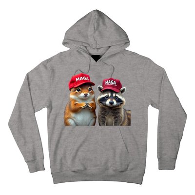 Social Media Star Peanut Squirrel And Fred Raccoon Maga Hoodie