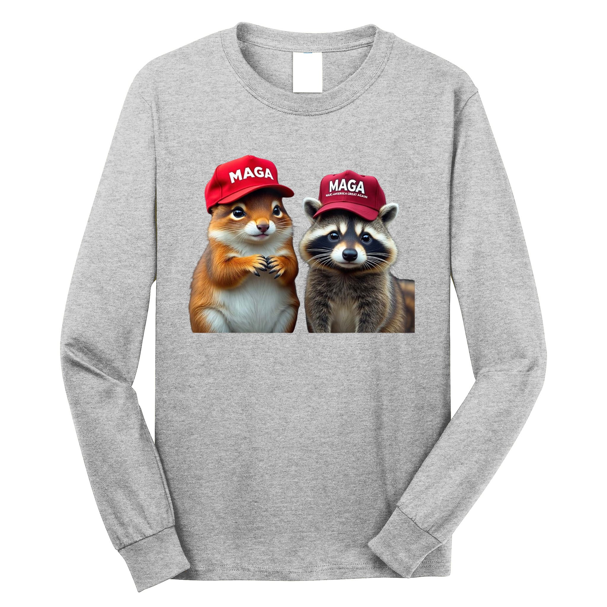 Social Media Star Peanut Squirrel And Fred Raccoon Maga Long Sleeve Shirt
