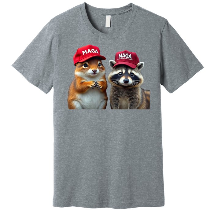 Social Media Star Peanut Squirrel And Fred Raccoon Maga Premium T-Shirt