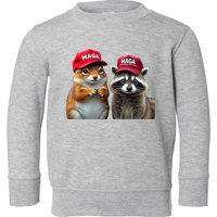 Social Media Star Peanut Squirrel And Fred Raccoon Maga Toddler Sweatshirt