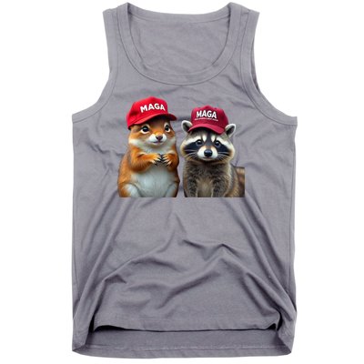 Social Media Star Peanut Squirrel And Fred Raccoon Maga Tank Top