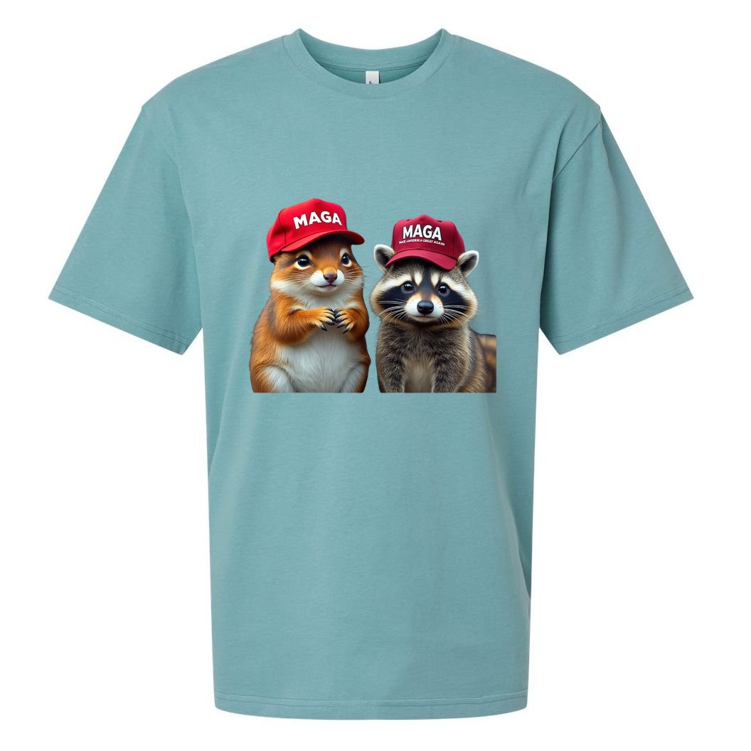 Social Media Star Peanut Squirrel And Fred Raccoon Maga Sueded Cloud Jersey T-Shirt