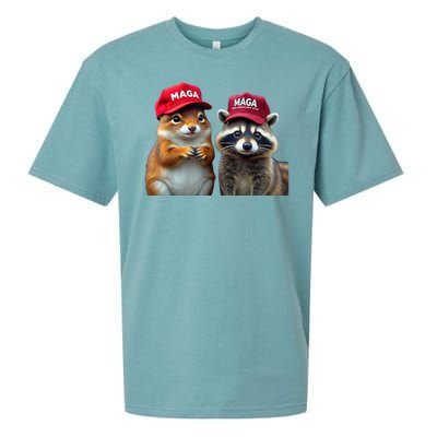 Social Media Star Peanut Squirrel And Fred Raccoon Maga Sueded Cloud Jersey T-Shirt