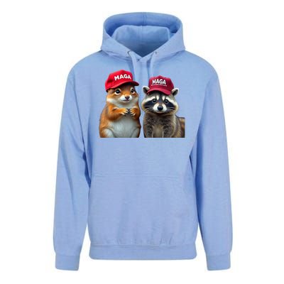 Social Media Star Peanut Squirrel And Fred Raccoon Maga Unisex Surf Hoodie