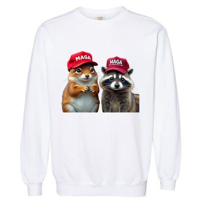 Social Media Star Peanut Squirrel And Fred Raccoon Maga Garment-Dyed Sweatshirt
