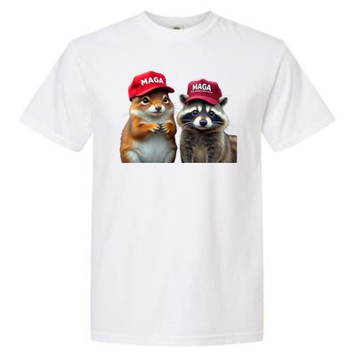 Social Media Star Peanut Squirrel And Fred Raccoon Maga Garment-Dyed Heavyweight T-Shirt